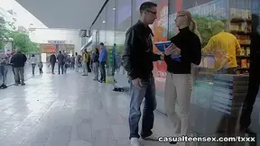 David & Violette Pure in Pick Up Joke With Cute Coed - CasualTeenSex