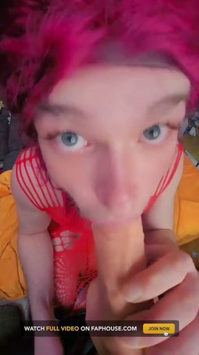 Practice Sissy Training with Dildo Deep Sucking
