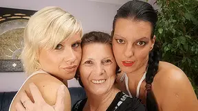Three Naughty Old And Legal-age Lesbians Do It On The Couch - MatureNL