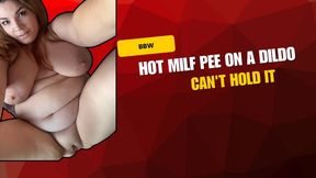 Thick MILF Squats & pee on Dildo in Golden Shower