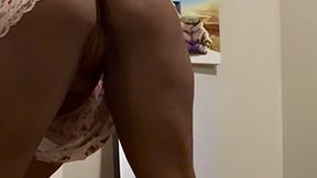 Hot black teen tries yoga poses for mysterious man