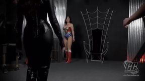 Superheroine Wonder Woman Lesbian Femdom Group Strapon Domi