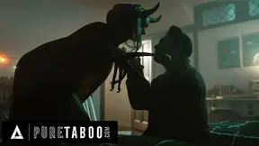 Sexy Vid Six-Breasted Krampus Emerges On Christmas Eve To Feast On Naughty Man's Hard Cock