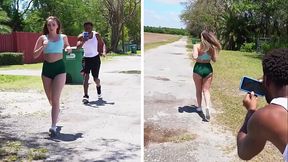BangBros: Teen blonde Harley Jade gets stalked and interracial fucked