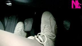 Driving and Pedal Pumping in Suede Soft Flat Boots