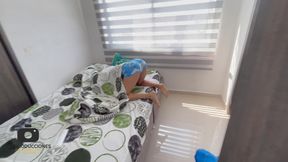 My pretty Latina stepsister cheats on me by impersonating my girlfriend so that I can her rich and come inside her.