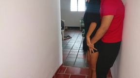 I go to visit the neighbor and I end up her in the hallway of her house