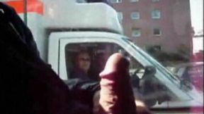 All perverted dude keeps jerking his dick right in the public bus