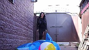 Strict business lady and inflatables toys **4K**