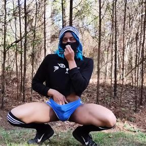 femboy Mika bounce slutty ass on public trails