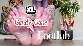 XL Candy Cane Size 16 Footjob from Your 6'7" Giantess – SPH Tease & Countdown