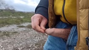 Someone can watch me! Spunk and urinate outdoors