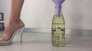 I pee into a bottle through a funnel.