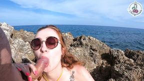 quicky on the beach! huge load on the face