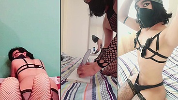 femboy TrapyAle locked up and having fun in his room with his lingerie part3