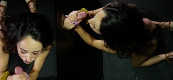 POV: Hot Latina Isabella Nice Swallows My Huge Cock At The Gloryhole
