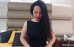 Solo mature Latina masturbates on webcam