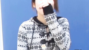 Japanese hot girl with huge boobs is pissing while being watched