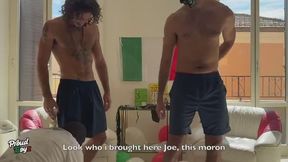 Joe and Master Marte degrade the slave Bino – Part 1