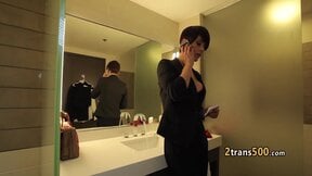 Horny stud fucked shemale in lingerie