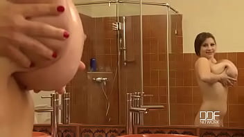 Wet And Clean - Busty Babe Sprinkles Her Big Tits In The Shower