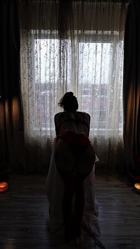Sensual Trans Girl Showing Her Art Dance. Skinny beautiful dominant trans girl