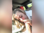 Marika Milani takes all my cock in her mouth while I'm driving