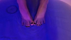 Bathtub Foot Fetish Goth Feet Playing with Purple Water - Electra Sirena