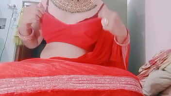 Indian Gay Crossdresser real xxx sex in red Saree hard fuck