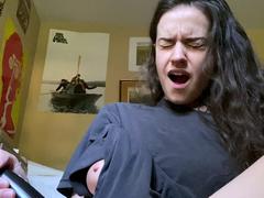 Stacked brunette goes solo toys and masturbation