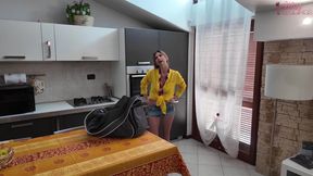 Excited Stepmom Disappointed by Cucumber Size Satisfies Herself with Stepson's Hard Cock