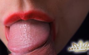 543 Extreme Close-up Asmr Lipstick Blowjob From Playful Slut Anya