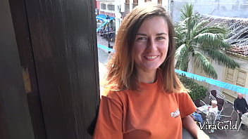 Brunette babe rides cock doggystyle and gets cum on her round ass