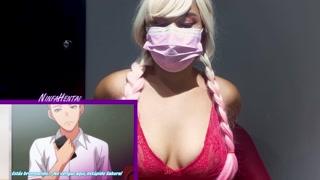 Hentai Nymph Reacting to Hentai - Perverted Guy Fucks His Classmate