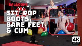 Liam Idols Balloon Sit2Pop: Boots, Bare Feet & Cum - 4K