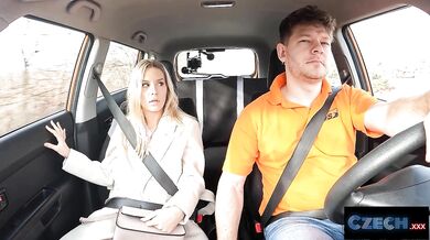 Czech hottie gets pounded on public road wild cum swinging cowgirl