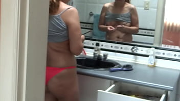 My wife&#039_s agrees to show off and masturbate in front of me and I cum on her big ass