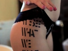 MILF seductress with big boobs peels off her sexy lingerie