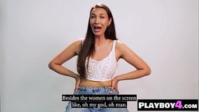 Big-titted MILF Bella Rolland jerks off for Playboy