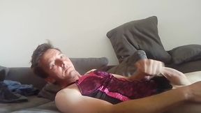 Leatransteen Rides Dildo, Pump Cock and Cums Massive