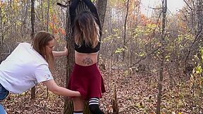 Girl Tied Up To The Tree