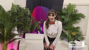 vile vixen gives a handless blowjob & gets a golden shower!