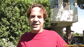 Bukkake blonde showered in hot thick cum