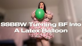 SSBBW Transforming BF Into A Latex Balloon