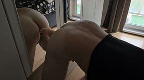 First Time Trying Anal - Horny Priest Sucked a Dildo and then Fucked his Hairy Ass with it