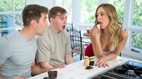 ”Perverted MILF step mom Millie Morgan fucks stepson & his buddy”