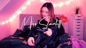 Scarlett's lilac and black satin blouse double rip (destruction)