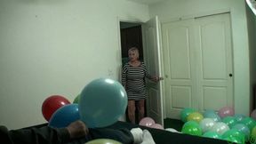 Mean And Nasty Step-Grandma Smokes And Fucks Step-Grandson While Busting Balloons ( PART 1 )