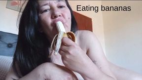 Eating bananas