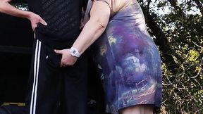 in a public park &mdash;  I fuck my milf-in-law doggy style in her pussy &mdash;  then in her mouth and cum twice in a minute